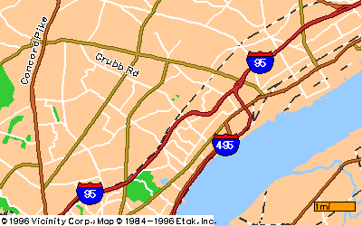 Area Map Of Claymont, Delaware